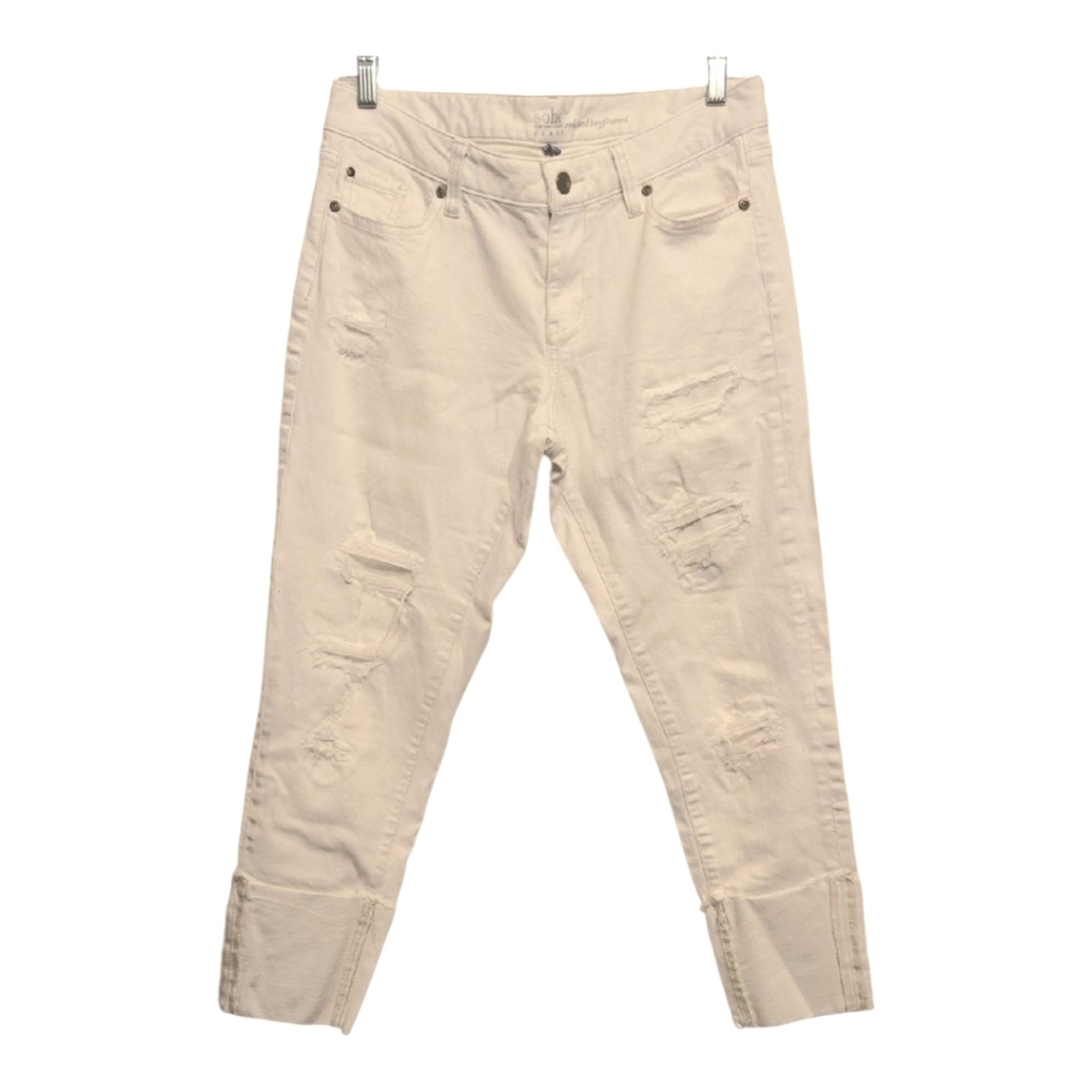 New York & Company White Boyfriend Jeans